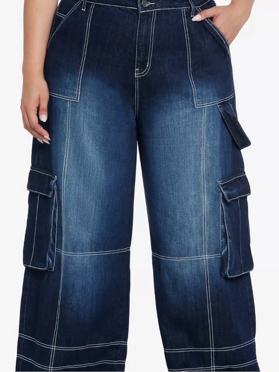 Daisy Street Denim - Daisy Street Dark Wash Wide Leg Carpenter Pants Size XL
